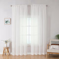Sheer Curtains 78 inch Length, Ivory Sheer Cutains 2 Panels Set by OWENIE
