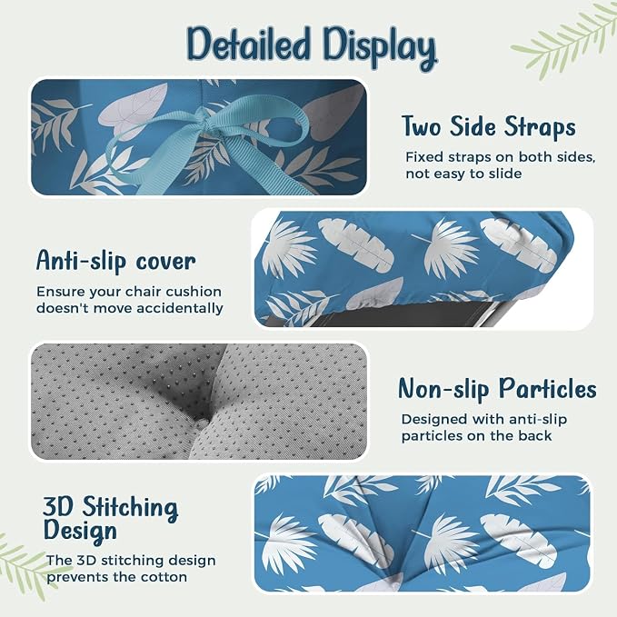 Outdoor Chaise Lounge Chair Cushion 75.1 x 22.8 x 4.7 Inches 100% Waterproof - Image 4