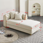 66.9" W Velvet Chaise Lounger - Image 2
