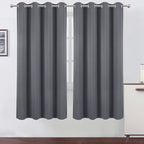 Grey Thermal Blackout Curtains/52 x 72 Inch/Set of 2 Panels Room Darkening by Lemomo
