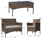 Greesum Patio Furniture 4 Pieces Conversation Sets Outdoor Wicker Rattan Chairs - Image 7