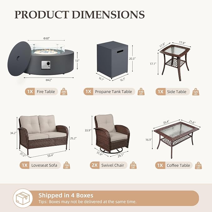 UPHA 7 Pieces Patio Furniture Set - Image 2