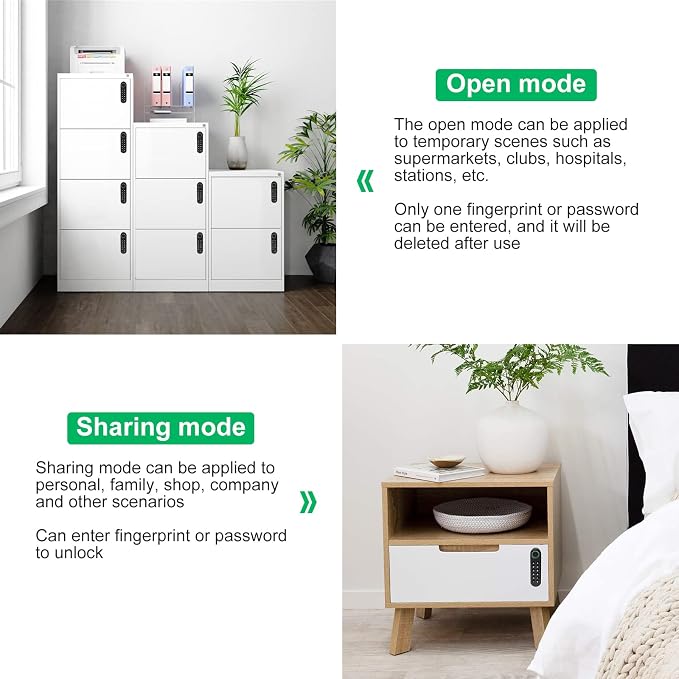 Fingerprint Cabinet Lock, Smart Electronic Cabinet Locks, Combination Password - Image 9