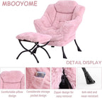 MBOOYOME Lazy Chair with Folding Ottoman, Modern Accent Lounge Armchair with - Image 7