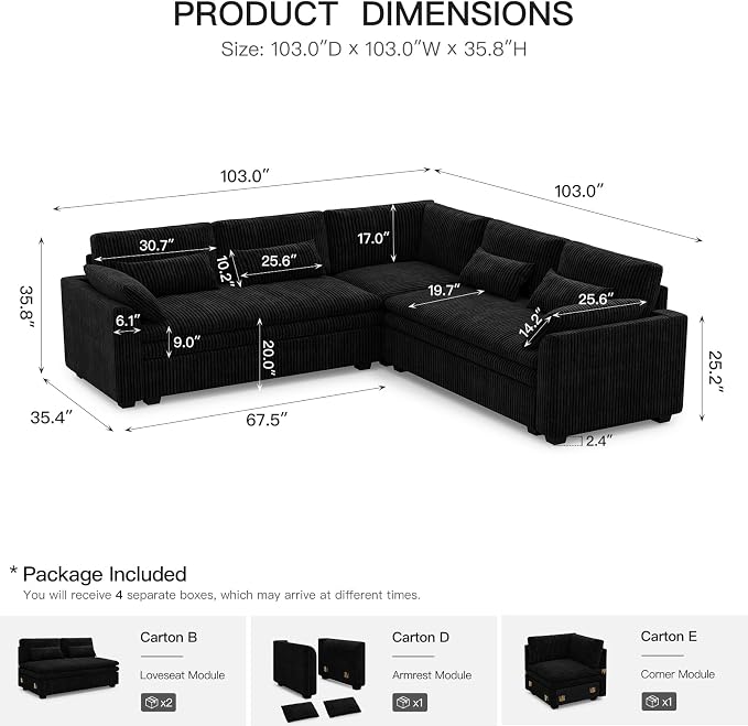 Belffin Large Modular Sectional Sofa - Image 2