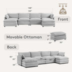 ROWHY 148'' Sectional Cloud Couch - Image 2