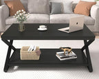 HSH Black Modern Minimalist Metal Wood Living Room Table - Image 4