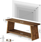 LITTLE TREE Solid Wood TV Stand, Farmhouse Media Console - Image 2