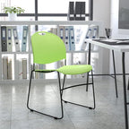 Flash Furniture HERCULES Series 880 lb. Capacity Green Ultra-Compact Stack Chair - Image 2