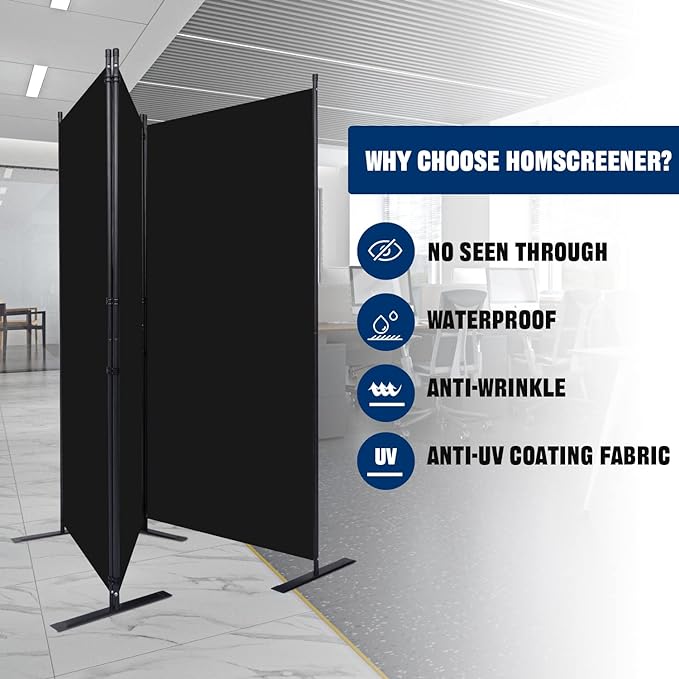 Room Divider 6FT Portable Room Dividers and Folding Privacy Screens, 3 Panel - Image 3