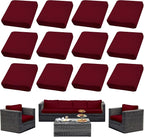 14PCS Patio Cushion Covers, Patio Furniture Couch Seat Slipcovers | Washable by SUKAIKEQA