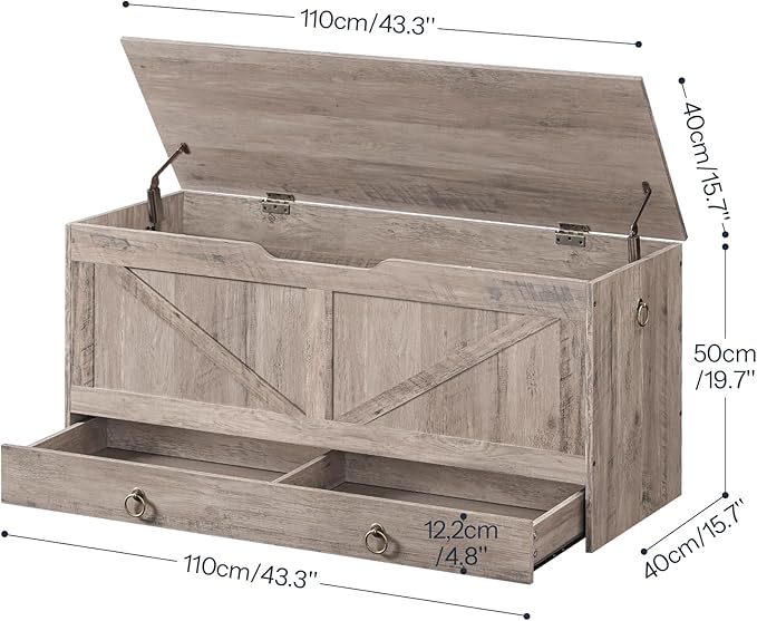 HOOBRO Storage Chest, 43.3" Toy Chest - Image 3