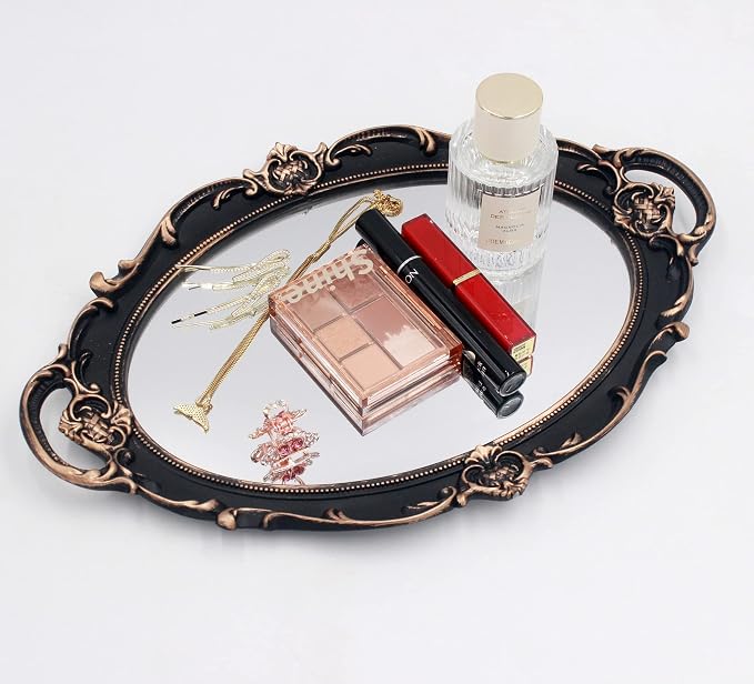 YCHMIR Vintage Mirror Small Wall Mirror Hanging Mirror 14.5 x 10 inchs Oval - Image 4