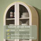 IFGET 71" Tall Arched Kitchen Pantry Cabinet, Wood Kitchens Storage Cabinets - Image 4