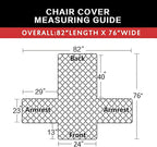 Easy-Going Reversible Couch Cover, Small Chair, Dark Blue/Ivory | Machine - Image 6