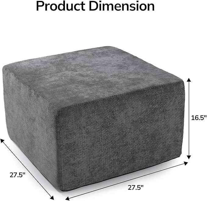 MONVANE Ottoman for Modular Sectional Cloud Couch, Chenille Deep Seat Boneless - Image 2