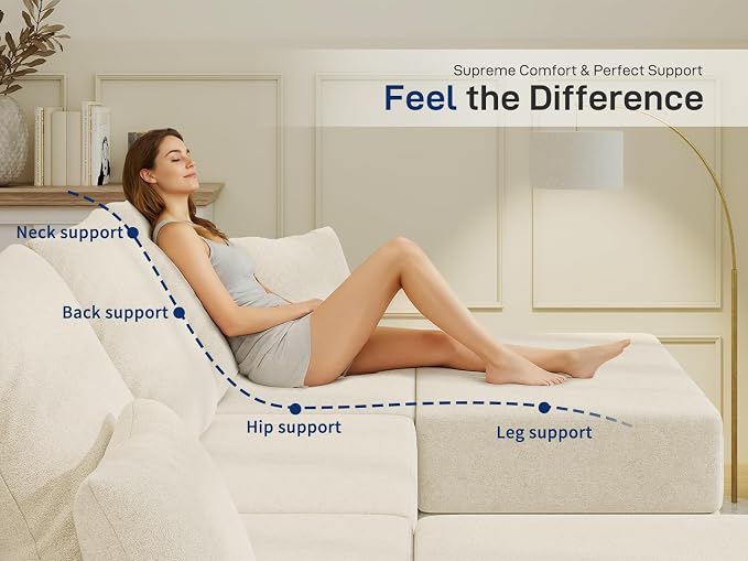 Living&Giving 101" U-Shaped Cloud Sectional Couch - Image 3