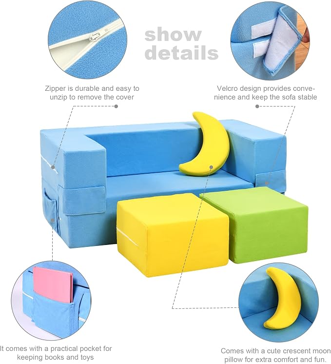 Elftopia Modular Kids Sofa, Toddler Couch Foam Armchair - Image 6