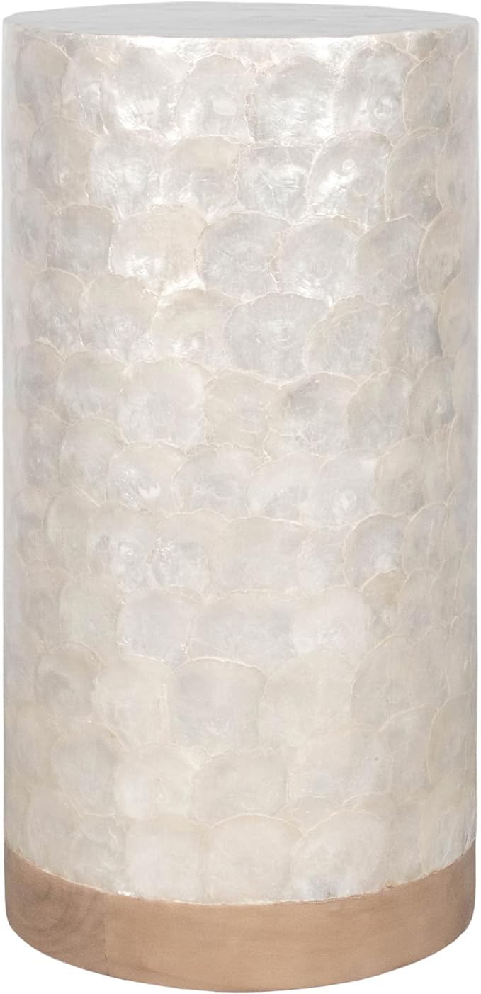 East at Main Capiz Shell Martini Table – White Accent Table, Small Decorative - Image 3