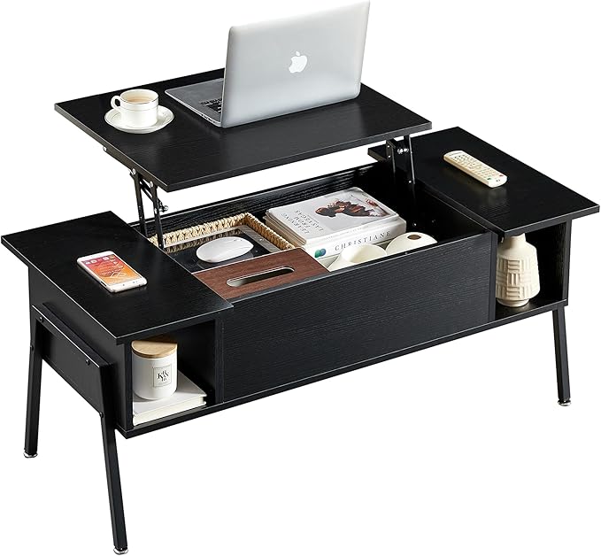 VECELO Wood Lift Top Coffee Table by VECELO