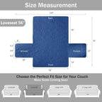 Blue Loveseat Covers for 2 Cushion Couch, Water-Repellent Sofa Slipcover for - Image 7
