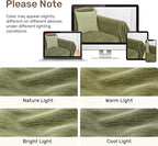 2 Pieces Sectional Couch Covers L Shaped Cover XL Green | Thick Washable Fabric - Image 8