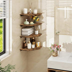 Homode Corner Shelf Wall Mount, Wood Corner Hanging Shelves - Image 2