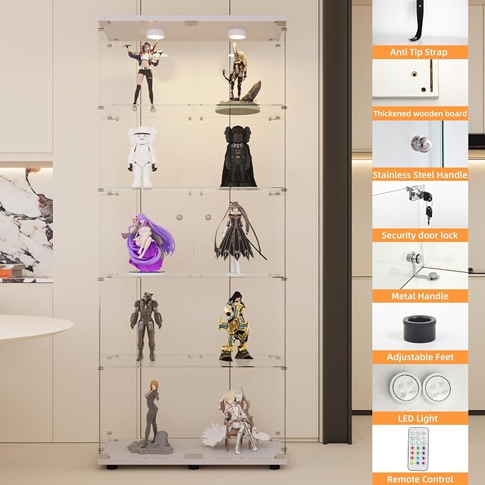 LFT HUIMEI2Y Glass Display Cabinet 5-Shelf - Image 4
