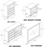 Kings Brand Furniture 6-Piece Modern & Premium Bedroom Set in Walnut Wood Finish - Image 8
