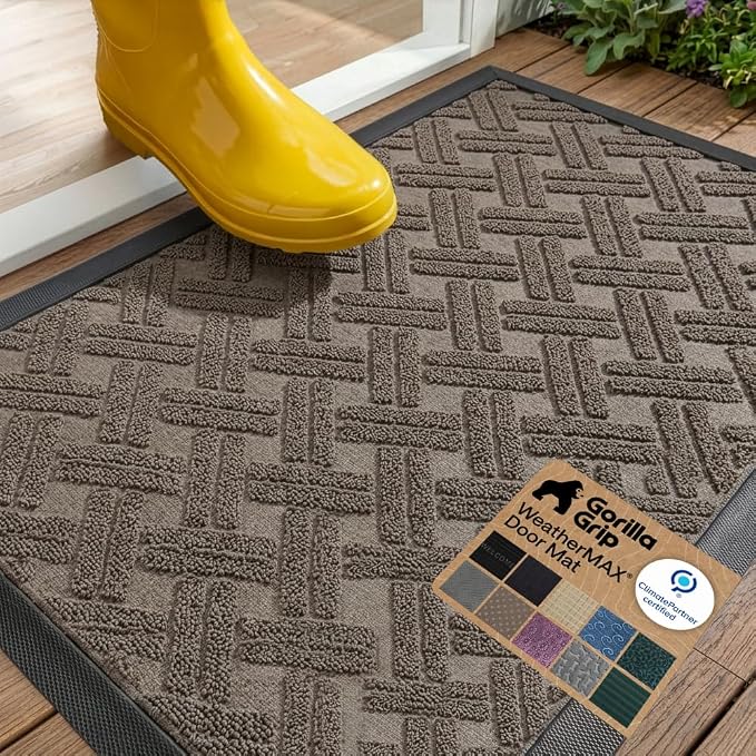 GORILLA GRIP 100% Waterproof All-Season WeatherMAX Doormat, US Designed Natural by Unknown
