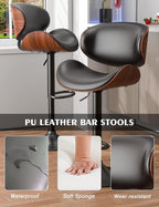 YaFiti Bar Stools Modern PU Leather Adjustable Swivel Barstools, Kitchen - Image 7