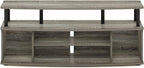 Furinno Jaya Large Entertainment Center Hold up to 55-in TV, French Oak/Black - Image 6