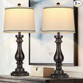 Cinkeda 29" Tall Table Lamp for Living Room Set of 2, Farmhouse Vintage Bedside by Cinkeda
