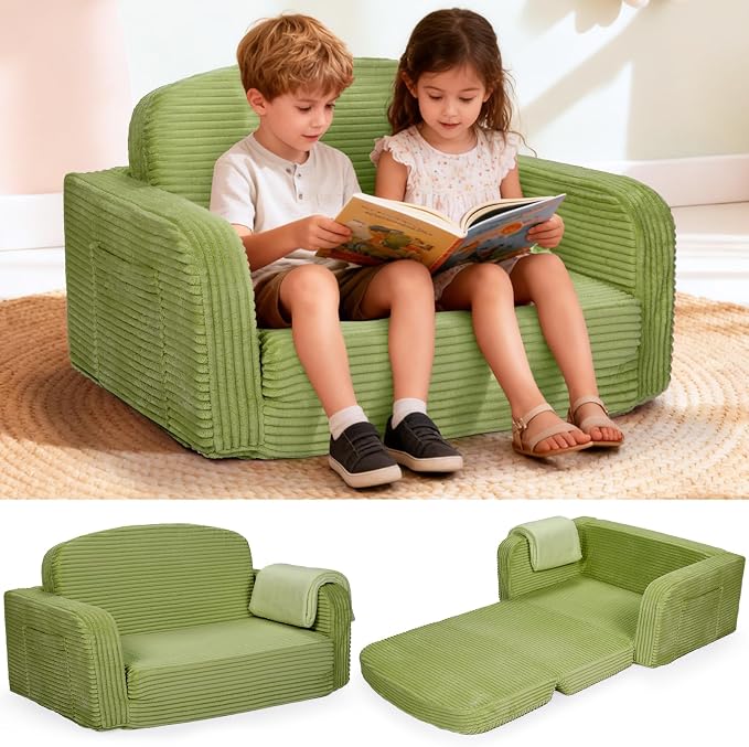 Foryoomi Extra Wide 2 in 1 Convertible Toddler Kids Couch by Unknown