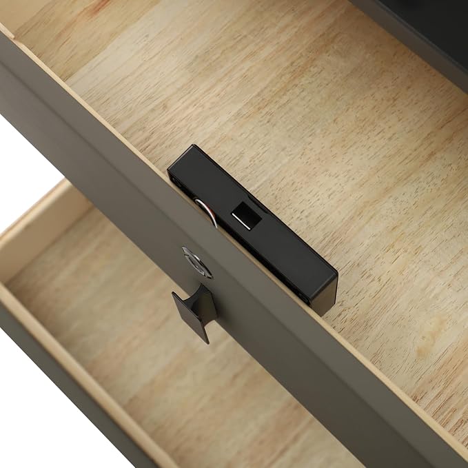 Smart Nightstand with Charging Station, Adjustable LED, USB Ports, Fingerprint - Image 8