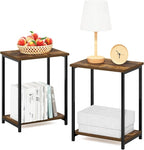Furinno Simplistic Metal Frame End Table, Amber Pine by Furinno-FitsYourSpaceFitsYourBudget