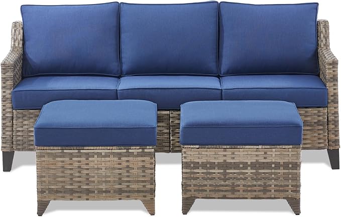 Buenhomino 3 Pieces Patio Furniture Sofa Set-Outdoor Wicker Patio Furniture - Image 9