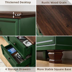 SAVOR LIFE Farmhouse TV Stand for Living Room, Rustic Green Entertainment Center - Image 6