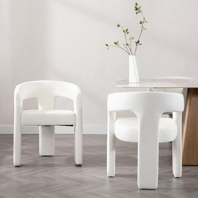 BESTANO Set of 2 Modern PU Leather Upholstered Dining Chairs - Image 2