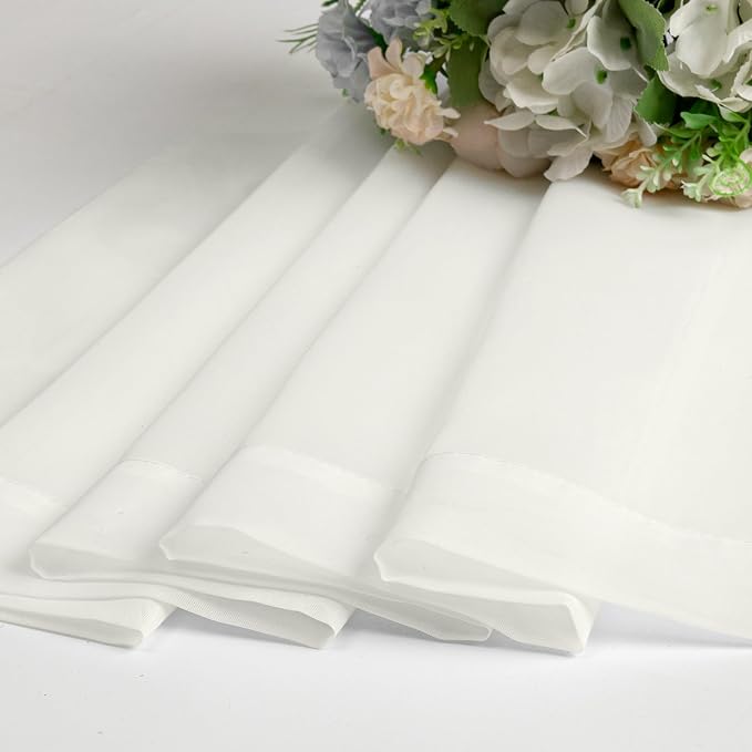 Sheer Curtains 78 inch Length, Ivory Sheer Cutains 2 Panels Set - Image 7