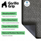 GORILLA GRIP 100% Waterproof All-Season WeatherMAX Doormat US Designed Natural - Image 2
