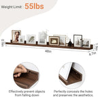 Floating Shelves for Wall, 48 inch Wood Floating Shelves Set of 2, Picture - Image 3