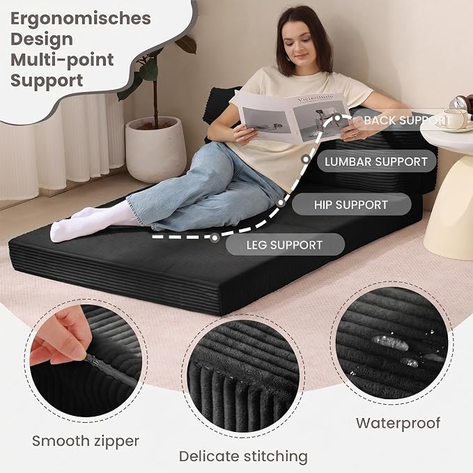 JUIKURY Folding Sofa Bed, Convertible Sleeper Chair - Image 3