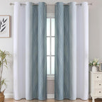 Stone Blue and Greyish White Blackout Curtains - Image 2