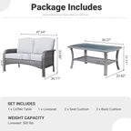 ovios 2-Piece Patio Furniture Set, Outdoor Wicker Sofa - Image 9