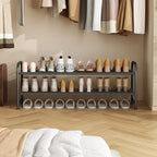 INGIORDAR Shoe Rack 2 Tier Long Storage Organizer Wide Metal Shoe Shelf - Image 2