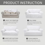 Easy-Going Stretch Loveseat Couch Covers Washable Snow White | 1-Piece Loveseat - Image 8