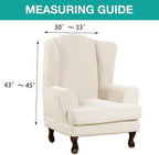Turquoize Wingback Chair Covers 2 Piece Wing Chair Slipcover Stretch Slipcovers - Image 5