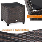 Tangkula 3 Pieces Patio Furniture Set, PE Rattan Wicker 3 Pcs Outdoor Sofa Set - Image 5