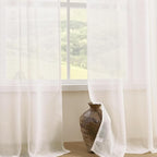 Joydeco Sheer Curtains 72 Inches Long, Cream Curtains - Image 3